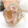 Image 2 : 21.77 CTW Natural Morganite 14K Solid Yellow Gold Diamond Ring