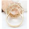 Image 3 : 21.77 CTW Natural Morganite 14K Solid Yellow Gold Diamond Ring