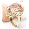 Image 4 : 21.77 CTW Natural Morganite 14K Solid Yellow Gold Diamond Ring