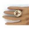 Image 5 : 21.77 CTW Natural Morganite 14K Solid Yellow Gold Diamond Ring