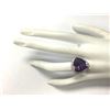 Image 4 : 10.85 CTW Natural Amethyst And Diamond Ring In 14K Solid White Gold