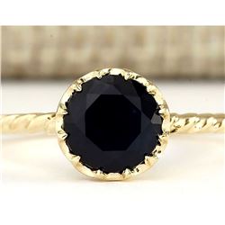 1.30 CTW Natural Blue Sapphire Ring In 14k Yellow Gold