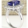 Image 3 : 5.88tw Natural Blue Tanzanite And Diamond Ring 18K Solid White Gold