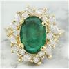 Image 1 : 4.67 CTW Emerald 18K Yellow gold Diamond ring
