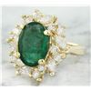 Image 2 : 4.67 CTW Emerald 18K Yellow gold Diamond ring