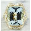 Image 1 : 16.40 CTW Aquamarine 18K Yellow Gold Diamond Ring