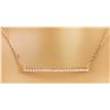 Image 1 : 0.30 CTW Diamond 14K Rose Gold Bar Necklace