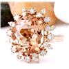 Image 2 : 7.15 CTW Natural Morganite 14K Solid Rose Gold Diamond Ring
