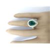 Image 5 : 5.70 CTW Natural Emerald 18K Solid Yellow Gold Diamond Ring