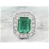Image 1 : 2.00 CTW Emerald 14K White Gold Diamond Ring