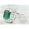 Image 2 : 2.00 CTW Emerald 14K White Gold Diamond Ring