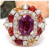 Image 1 : 10.23 CTW Natural Sapphire 14K Solid Rose Gold Diamond Ring