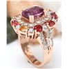 Image 4 : 10.23 CTW Natural Sapphire 14K Solid Rose Gold Diamond Ring