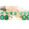 Image 2 : 34.68 CTW Natural Emerald 18K Solid Yellow Gold Diamond Bracelet