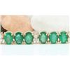 Image 3 : 34.68 CTW Natural Emerald 18K Solid Yellow Gold Diamond Bracelet