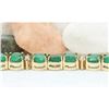 Image 4 : 34.68 CTW Natural Emerald 18K Solid Yellow Gold Diamond Bracelet