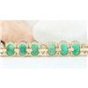 Image 5 : 34.68 CTW Natural Emerald 18K Solid Yellow Gold Diamond Bracelet