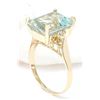 Image 4 : 5.16 CTW Natural Aquamarine 14K Solid Yellow Gold Diamond Ring