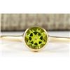 Image 1 : 1.00 CTW Natural Peridot Ring In 18K Yellow Gold