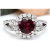 Image 1 : 2.40 CTW Natural Tourmaline 14K Solid White Gold Diamond Ring
