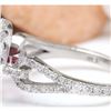 Image 3 : 2.40 CTW Natural Tourmaline 14K Solid White Gold Diamond Ring