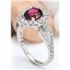 Image 5 : 2.40 CTW Natural Tourmaline 14K Solid White Gold Diamond Ring