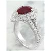 Image 3 : 3.30 CTW Ruby 18K White Gold Diamond Ring