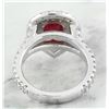 Image 4 : 3.30 CTW Ruby 18K White Gold Diamond Ring