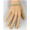 Image 3 : 6.98 CTW Natural Emerald And Diamond Bracelet In 14K White Gold