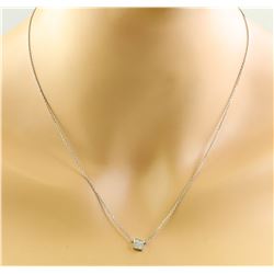 0.10 CTW 18K White Gold Diamond Necklace