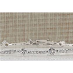 1.50 CTW Natural Diamond Bracelet In 18K White Gold