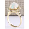 Image 3 : 4.77 CTW Natural Opal And Diamond Ring In 14k Yellow Gold