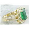 Image 3 : 4.42 CTW Emerald 14K Yellow Gold Diamond Ring