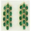Image 1 : 12.50 CTW Emerald 18K Yellow Gold Diamond Earrings