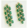 Image 2 : 12.50 CTW Emerald 18K Yellow Gold Diamond Earrings