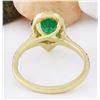 Image 3 : 1.50 CTW Natural Emerald 14K Solid Yellow Gold Diamond Ring