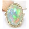 Image 1 : 21.58 CTW Natural Opal 14K Solid Yellow Gold Diamond Ring