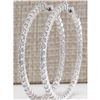 Image 1 : 3.56 CTW Natural Diamond Hoop Earrings 18K Solid White Gold