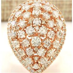 3.70 CTW Natural Diamond Ring In18K Solid Rose Gold