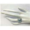 Image 4 : 6.92 CTW Natural Aquamarine And Diamond Ring In 18K Solid White Gold