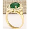 Image 3 : 4.33 CTW Natural Emerald And Diamond Ring In 18K Yellow Gold