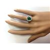 Image 4 : 4.33 CTW Natural Emerald And Diamond Ring In 18K Yellow Gold