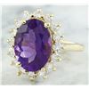 Image 2 : 7.26 CTW Amethyst 14K Yellow Gold Diamond Ring