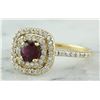 Image 2 : 1.40 CTW Ruby 18K Yellow Gold Diamond Ring