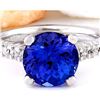 Image 1 : 3.81 CTW Natural Tanzanite 14K Solid White Gold Diamond Ring