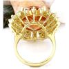 Image 3 : 15.01 CTW Natural Morganite 18K Solid Yellow Gold Diamond Ring