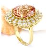 Image 4 : 15.01 CTW Natural Morganite 18K Solid Yellow Gold Diamond Ring