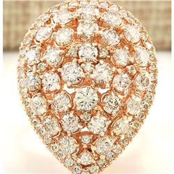 3.70 CTW Natural Diamond Ring In14k Solid Rose Gold