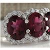 Image 2 : 6.48 CTW Natural Pink Tourmaline And Diamond Ring 14K Solid White Gold