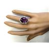 Image 4 : 19.00 CTW Natural Amethyst And Diamond Ring In 14k Solid Yellow Gold